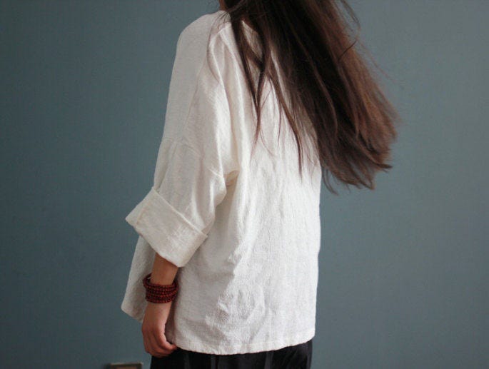 Esme White Linen Blouse — view 3