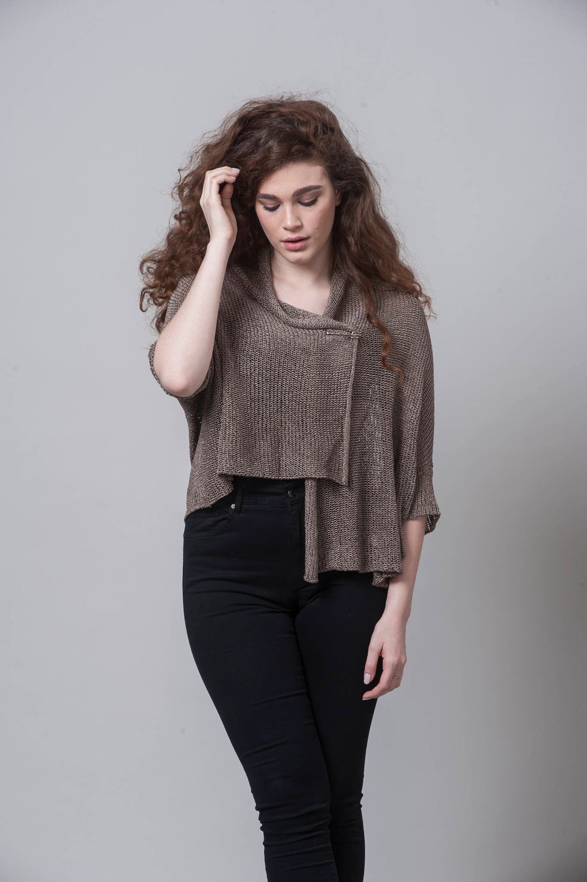 Clara Brown Knit Wrap Sweater — view 2