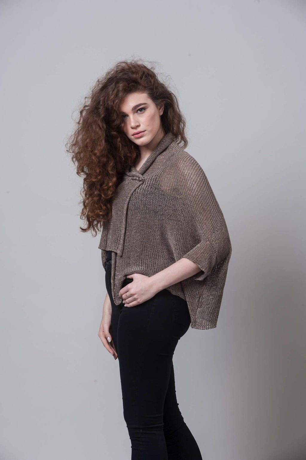 Clara Brown Knit Wrap Sweater — view 3