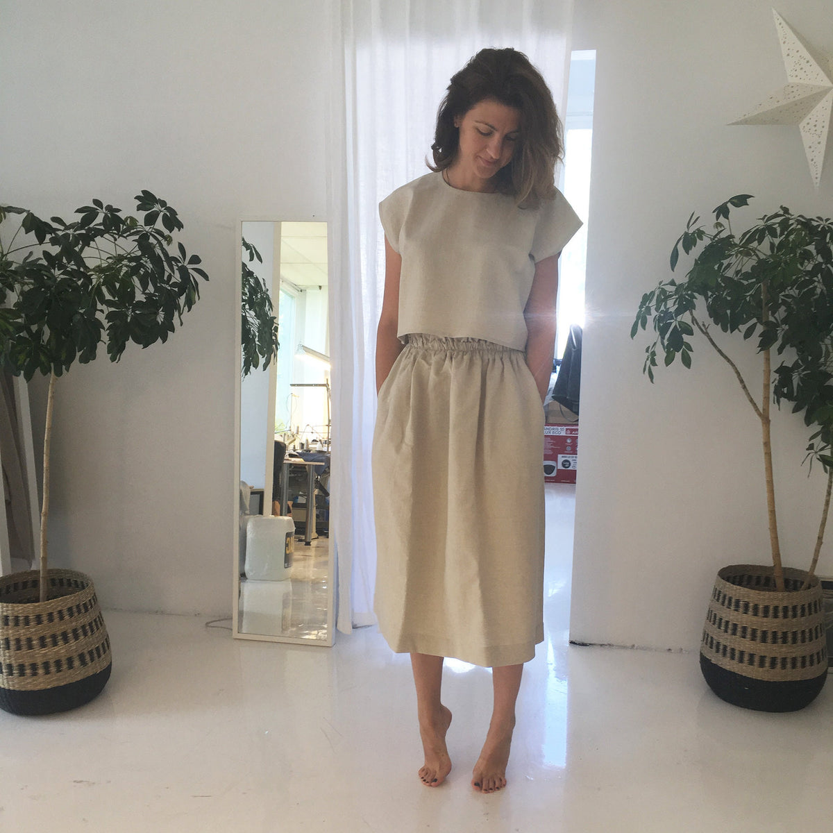 Viola Beige Linen Shirt — view 3