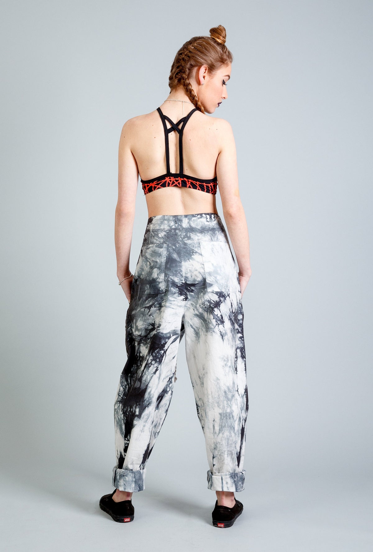 Etta Black Linen Tie-Dye Pants — view 6