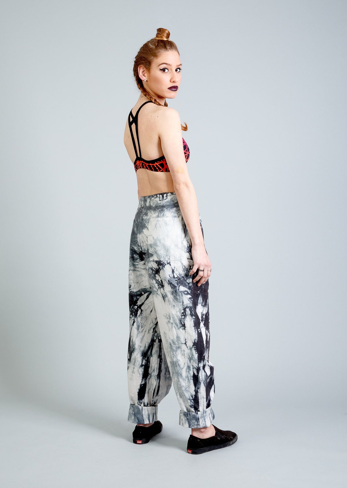 Etta Black Linen Tie-Dye Pants — view 5