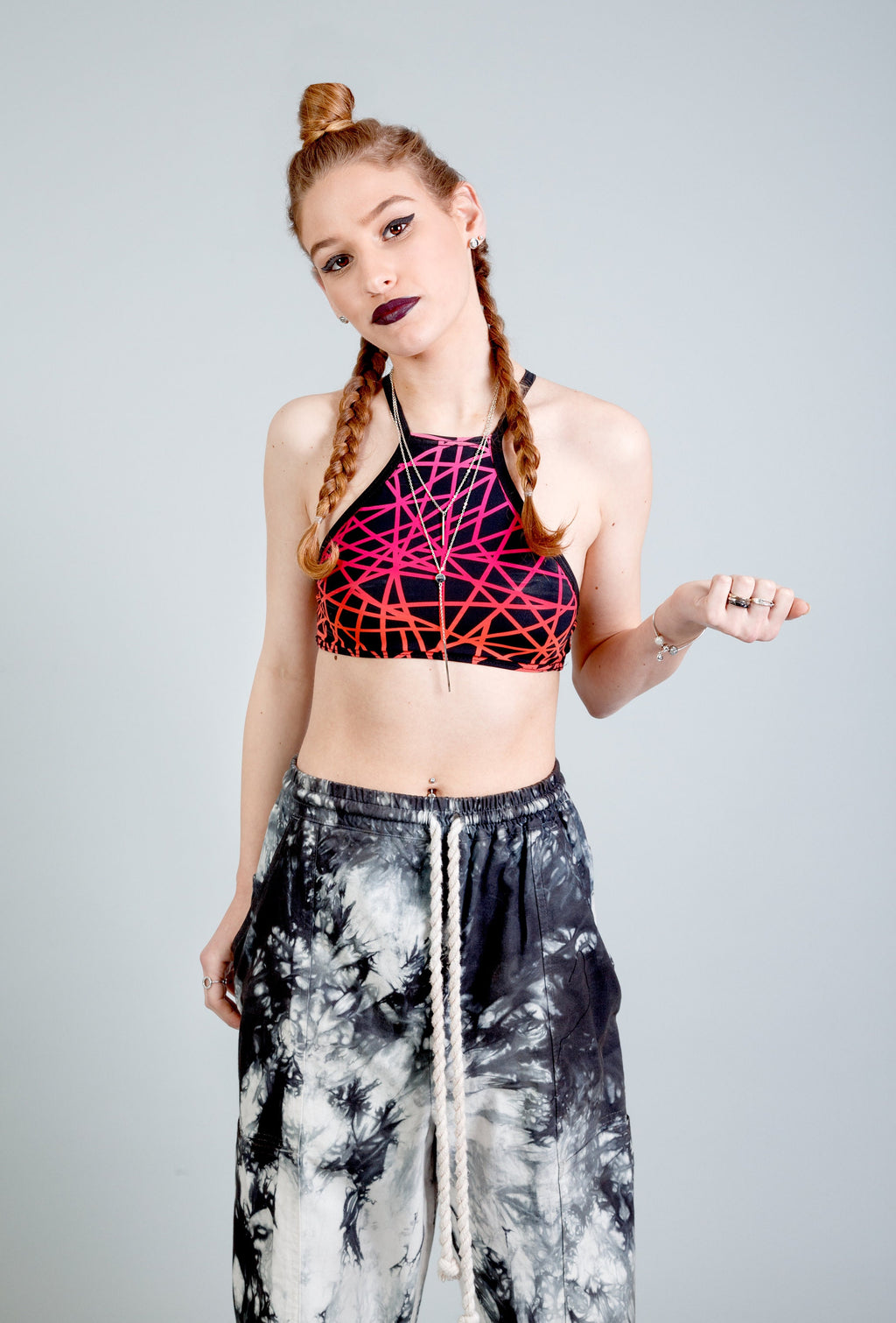 Etta Black Linen Tie-Dye Pants — view 4