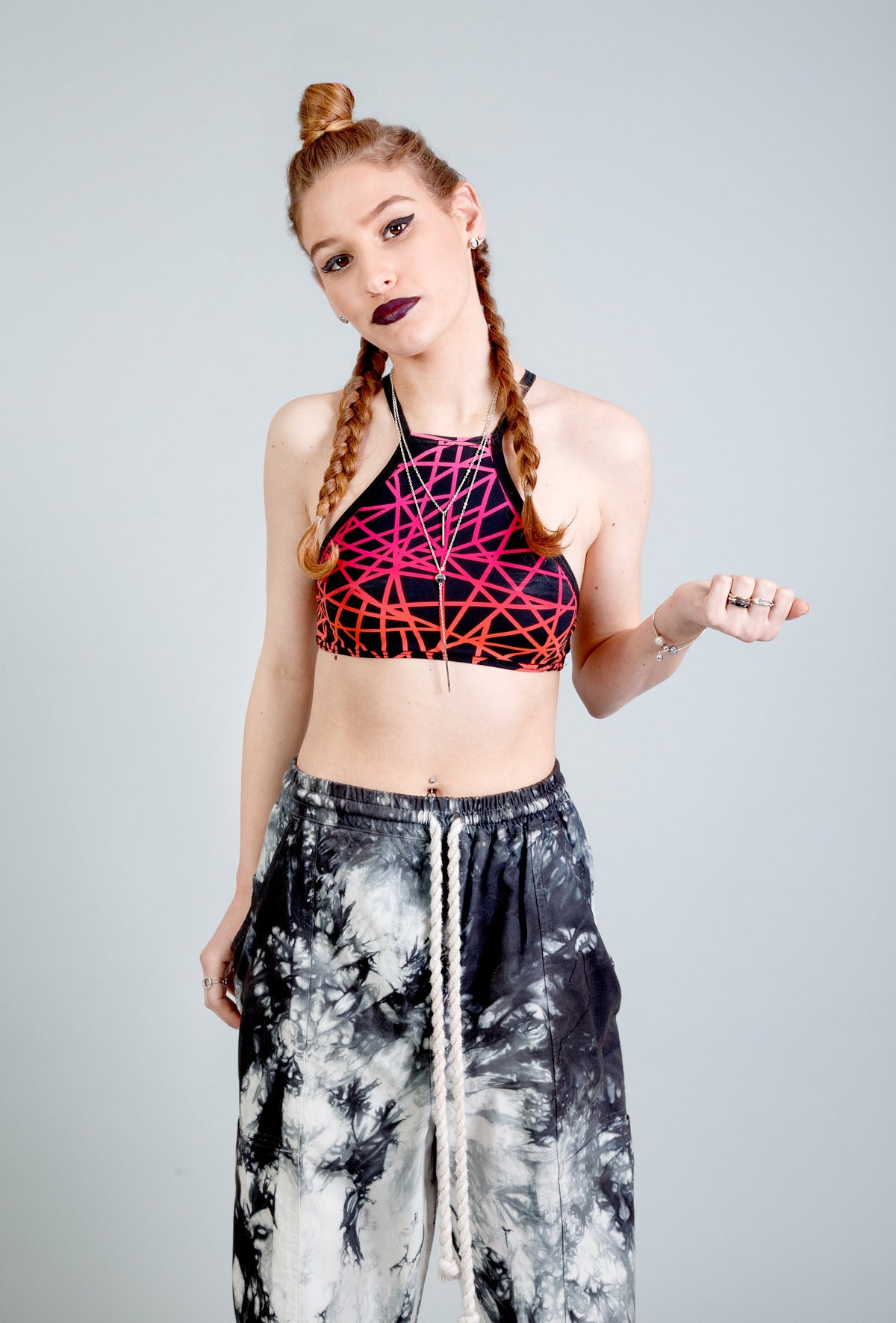 Etta Black Linen Tie-Dye Pants — view 4