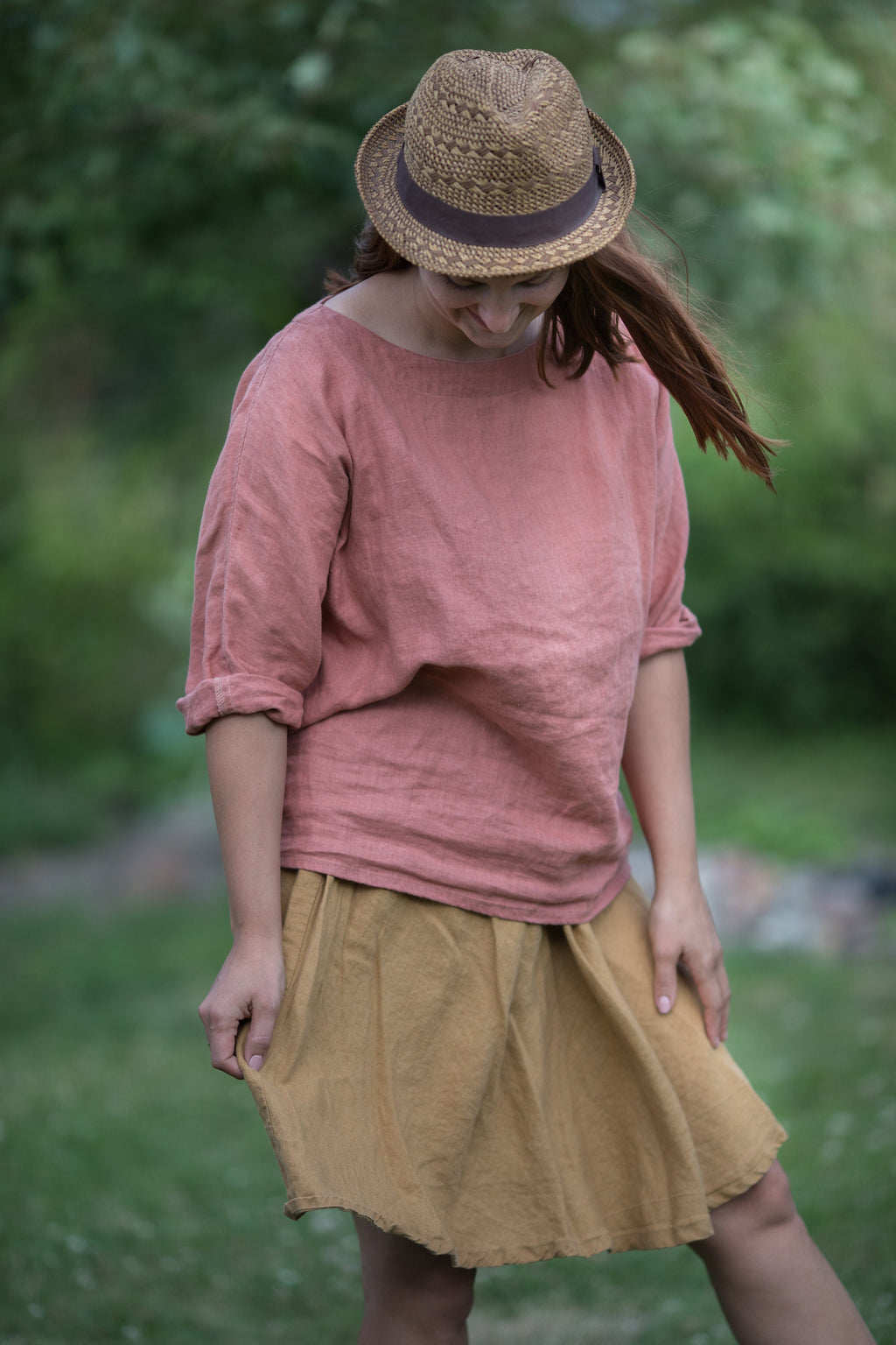 Vivi Pink Linen Oversized Blouse — Arthur's Sportswear