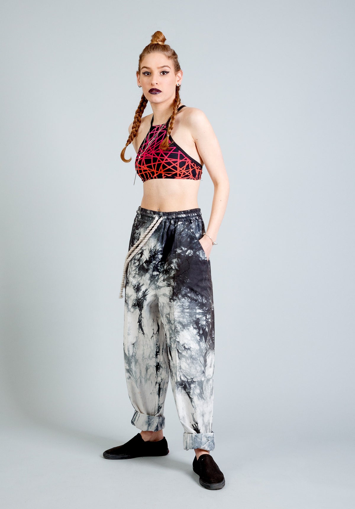Etta Black Linen Tie-Dye Pants — Arthur's Sportswear