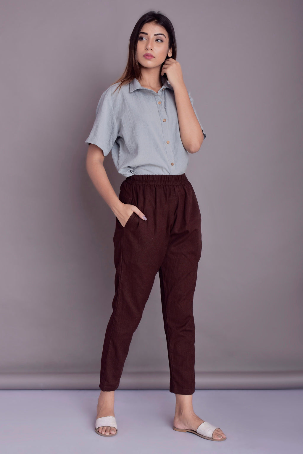 Zara Burgundy Linen Pants — Arthur's Sportswear