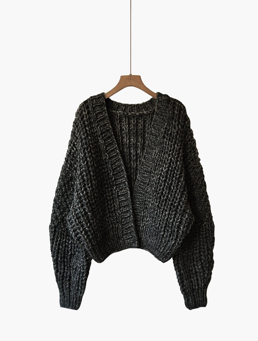 Vera Gray Wool Cardigan — view 3