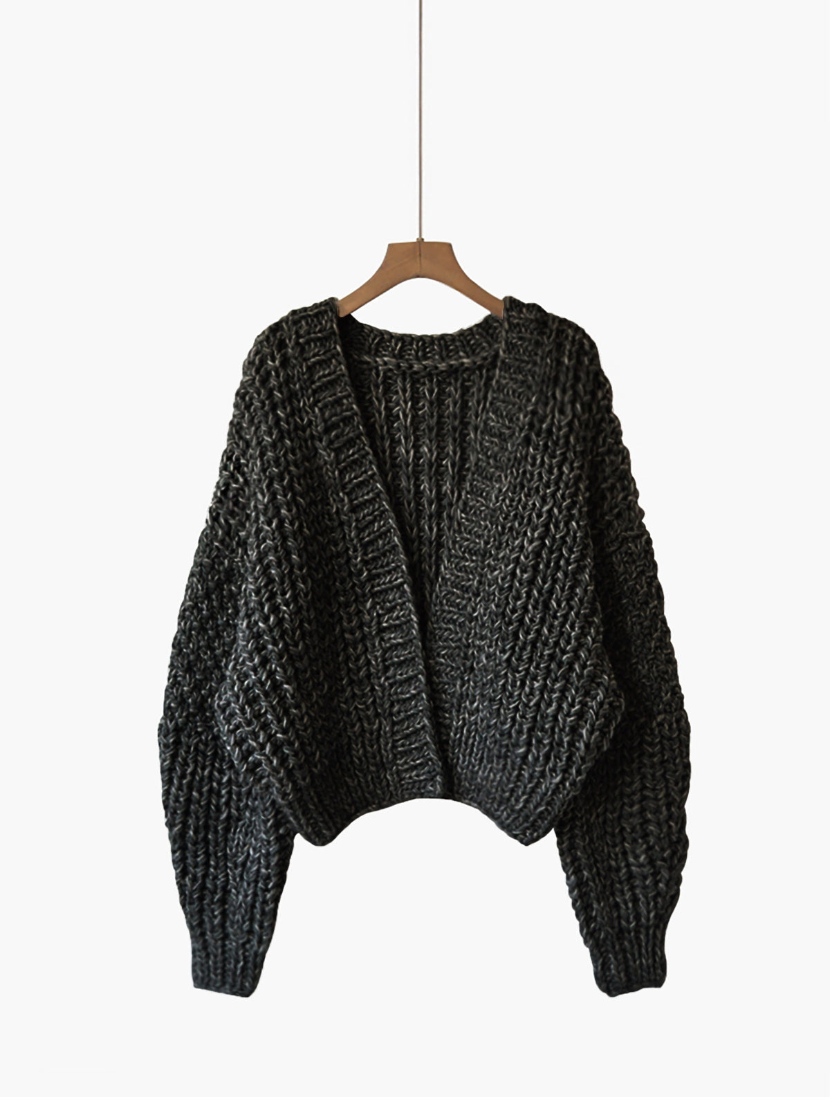 Vera Gray Wool Cardigan — view 3