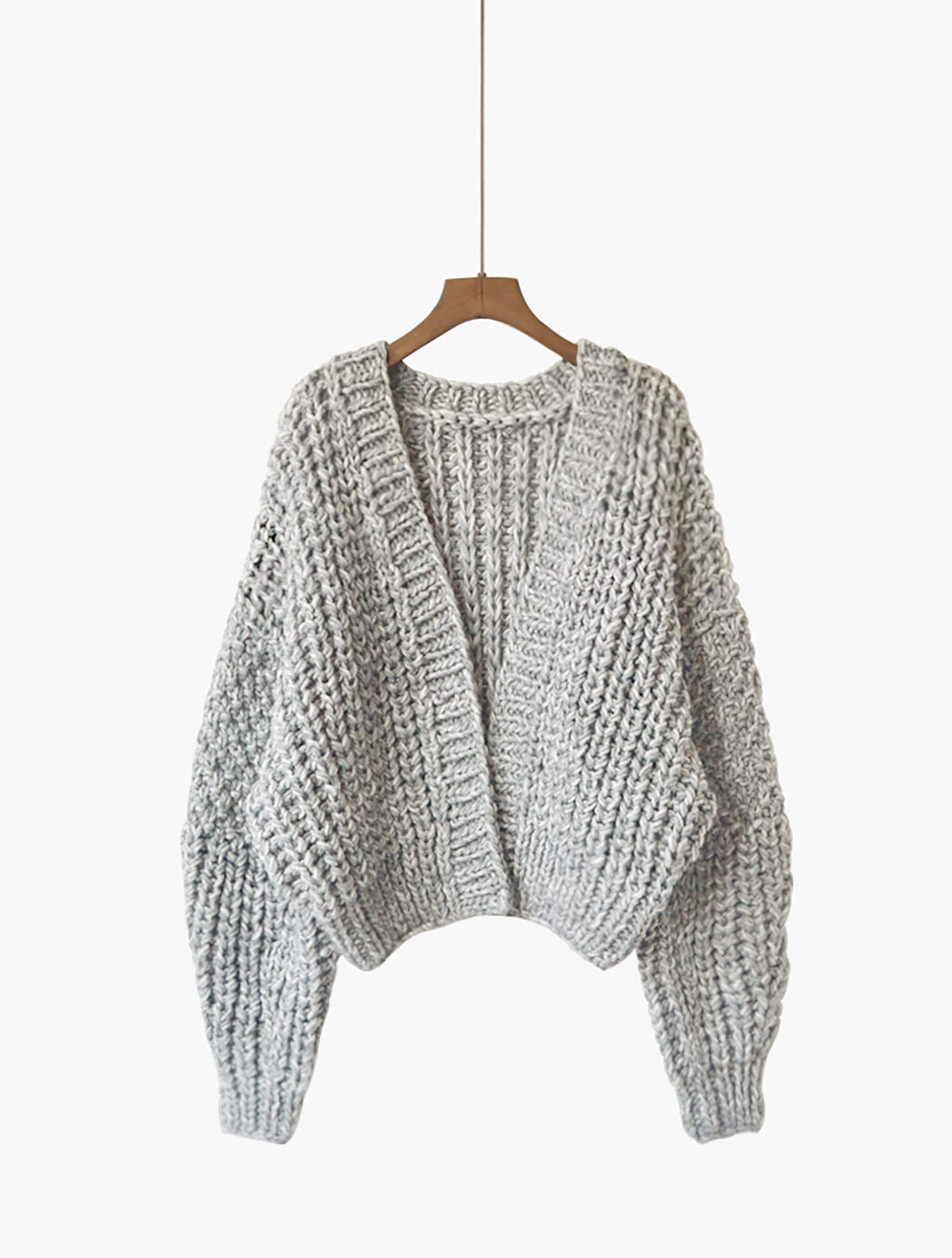 Vera Gray Wool Cardigan — view 4