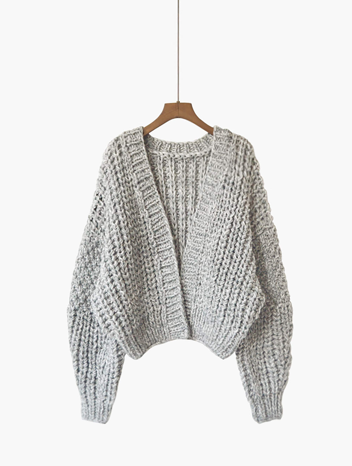 Vera Gray Wool Cardigan — view 4