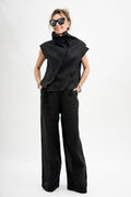 Nina Black Linen Shirt — Arthur's Sportswear