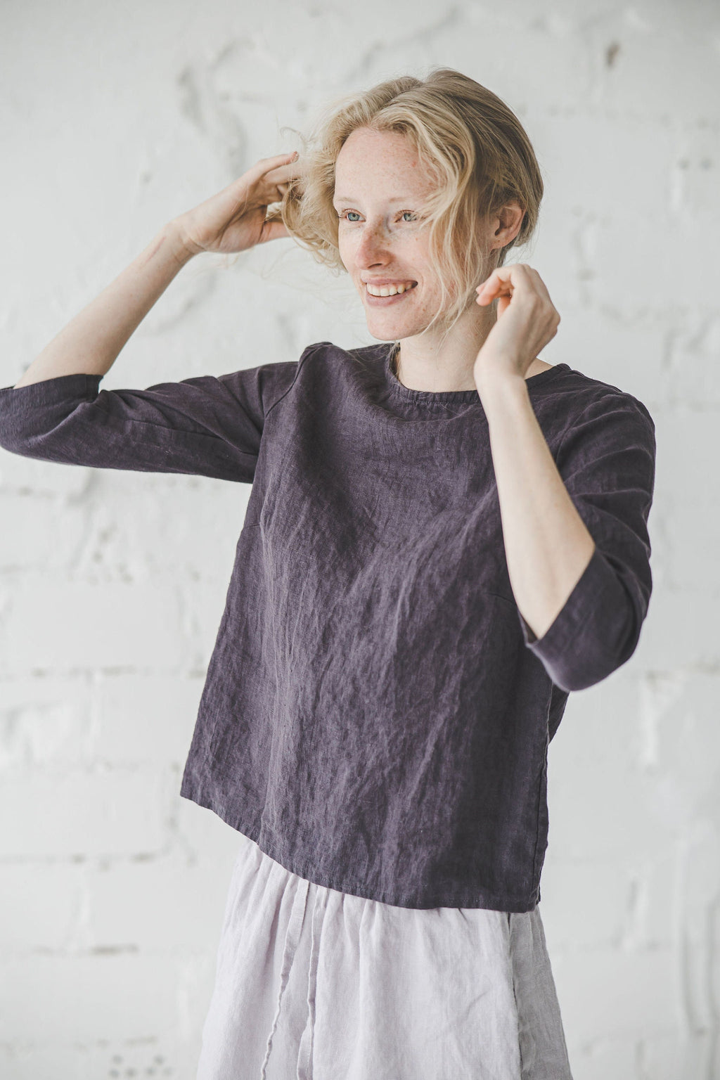 Liv Purple Linen Top — Arthur's Sportswear