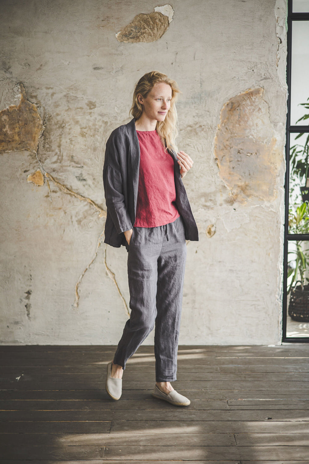 Josie Pink Linen Top — view 6