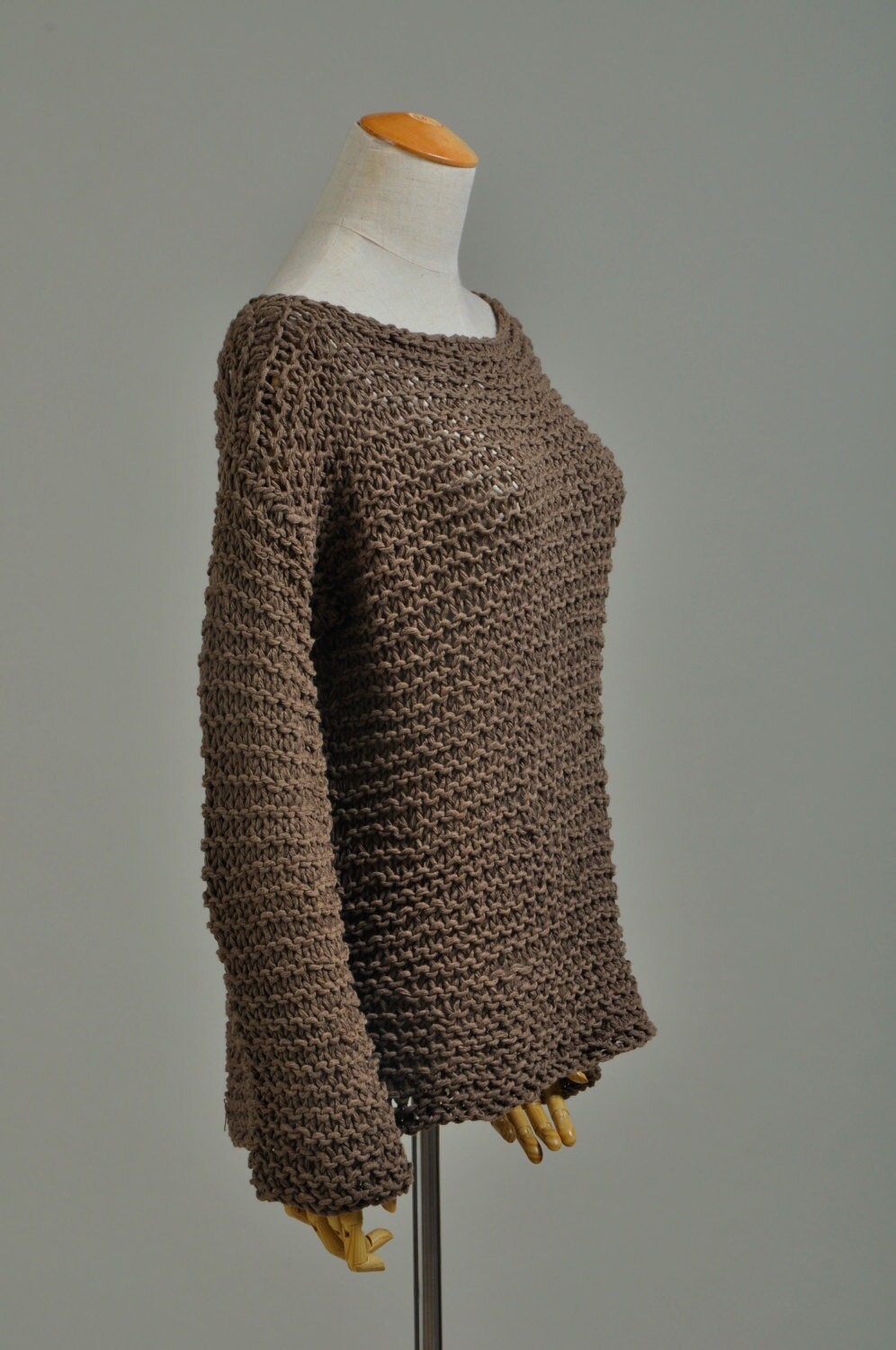 Anya Brown Knit Oversized Sweater — view 3