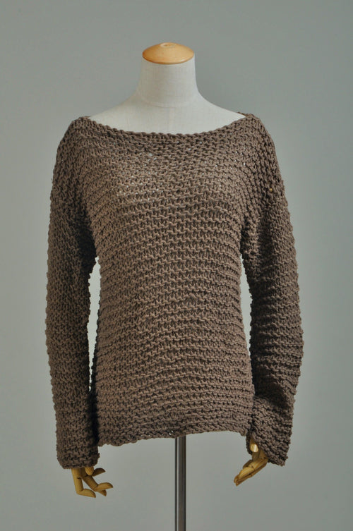 Anya Brown Knit Oversized Sweater — Arthur's Sportswear