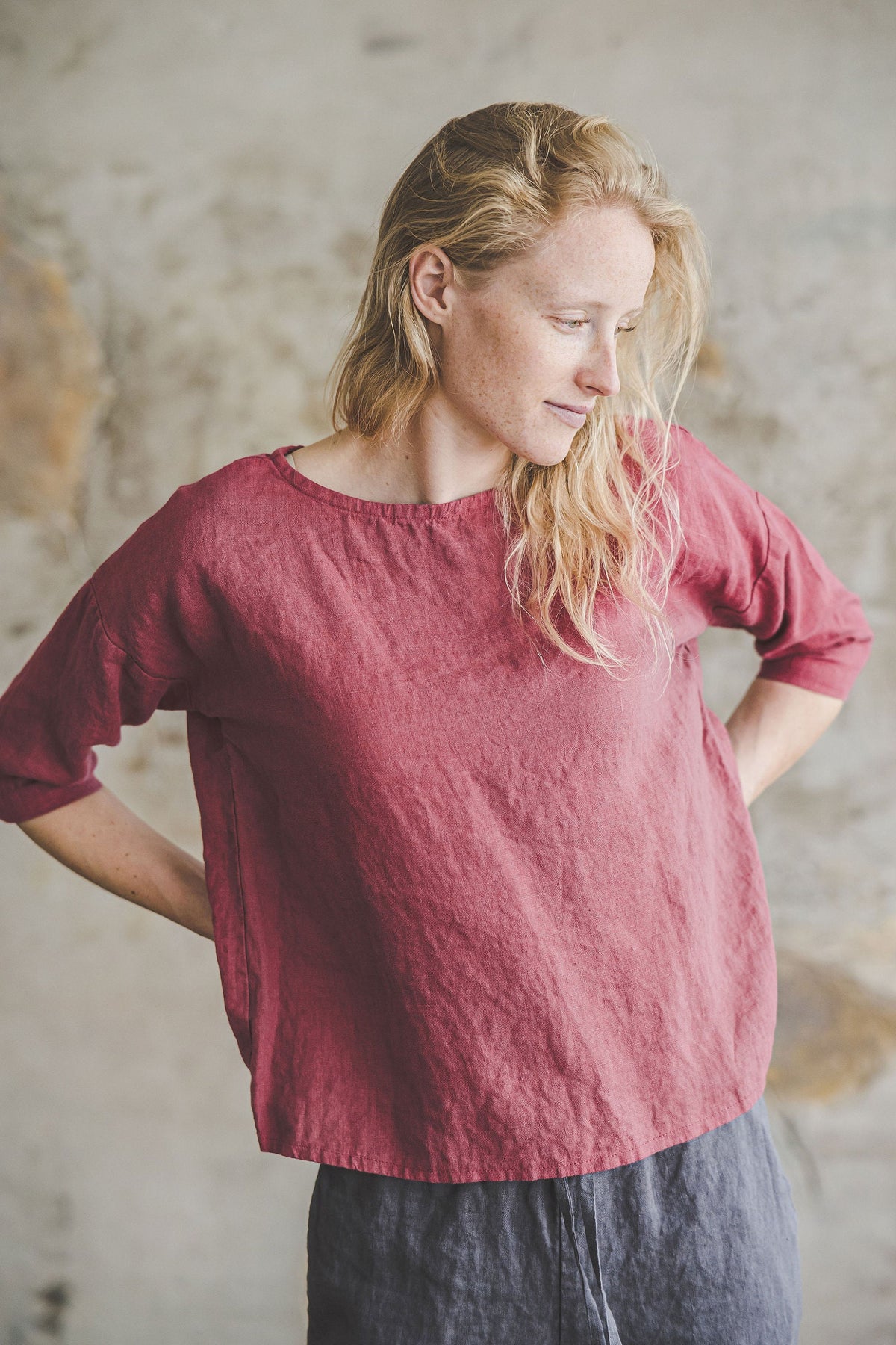 Josie Pink Linen Top — view 3