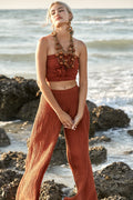 June Rust Cotton Smocked Pants — Arthur's Sportswear