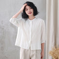 Fern White Linen Button-Down Shirt — Arthur's Sportswear