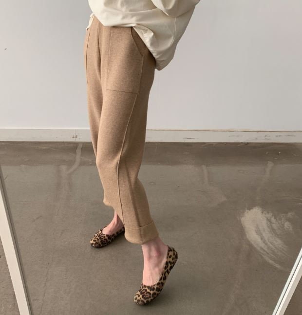 Jade Brown Knit Wide-Leg Pants — view 2