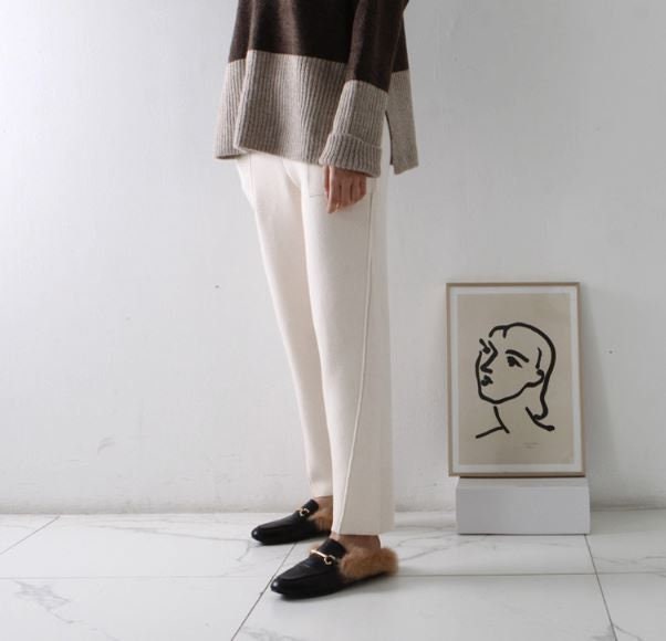 Jade Brown Knit Wide-Leg Pants — view 4
