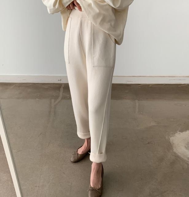Jade Brown Knit Wide-Leg Pants — view 3