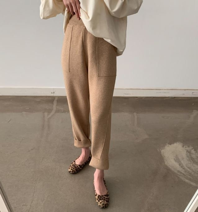 Jade Brown Knit Wide-Leg Pants — Arthur's Sportswear