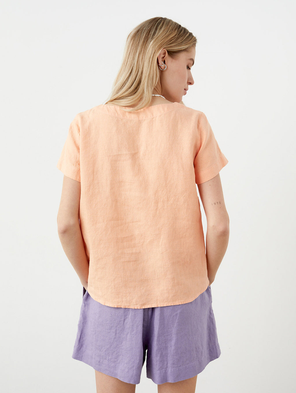 Nora Blue Linen Shirt — view 5