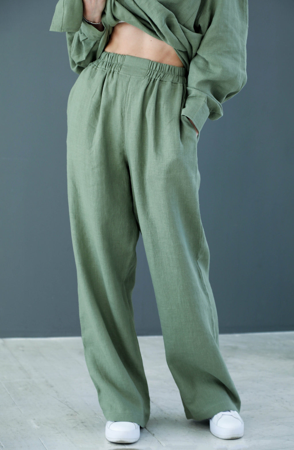 Coco Green Linen Oversized Two-Piece Set — view 6