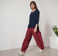Gia Red Linen Wide-Leg Pants — Arthur's Sportswear