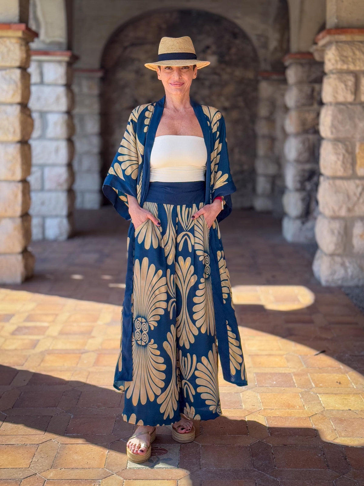 Ruby Navy Palazzo Pants — view 3
