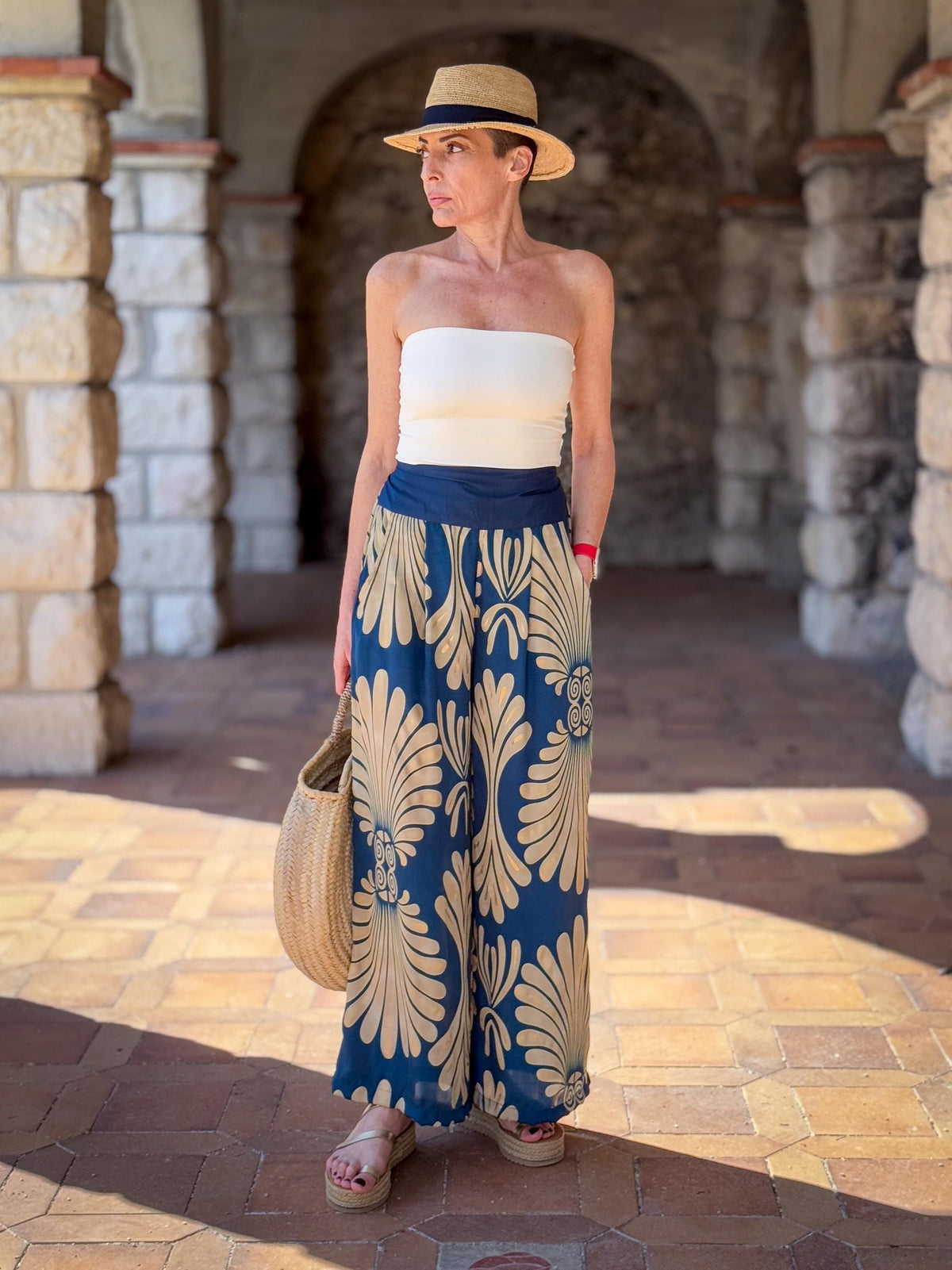 Ruby Navy Palazzo Pants — view 6