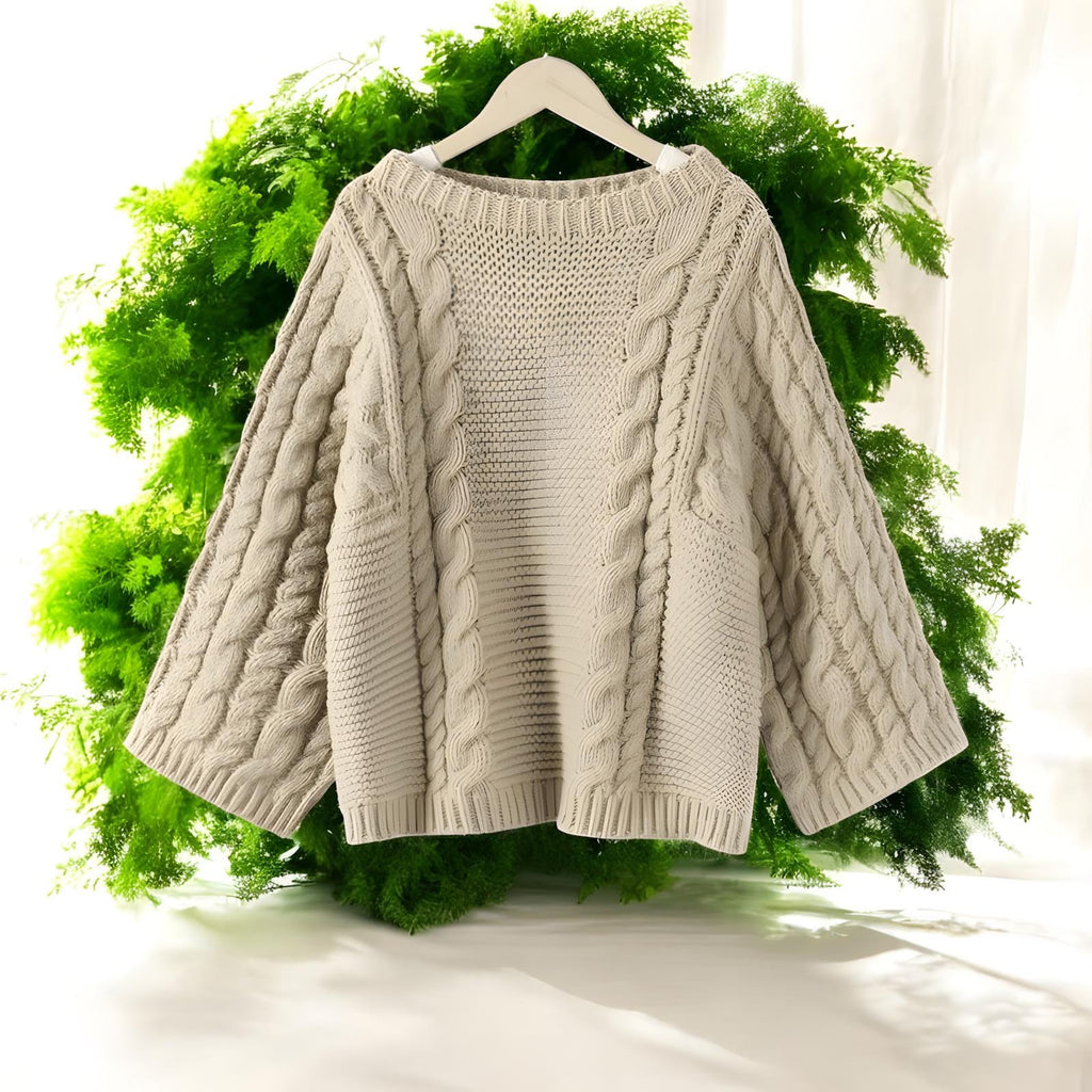 Yara Brown Knit Oversized Sweater — view 2