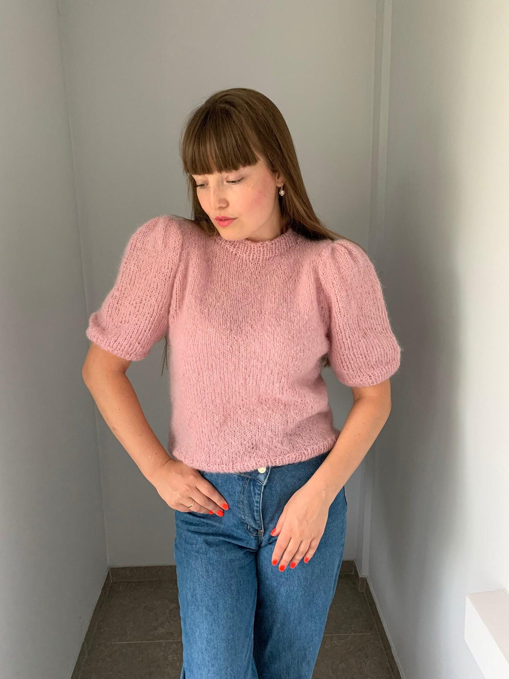 Rosa Pink Wool Chunky Sweater — view 4