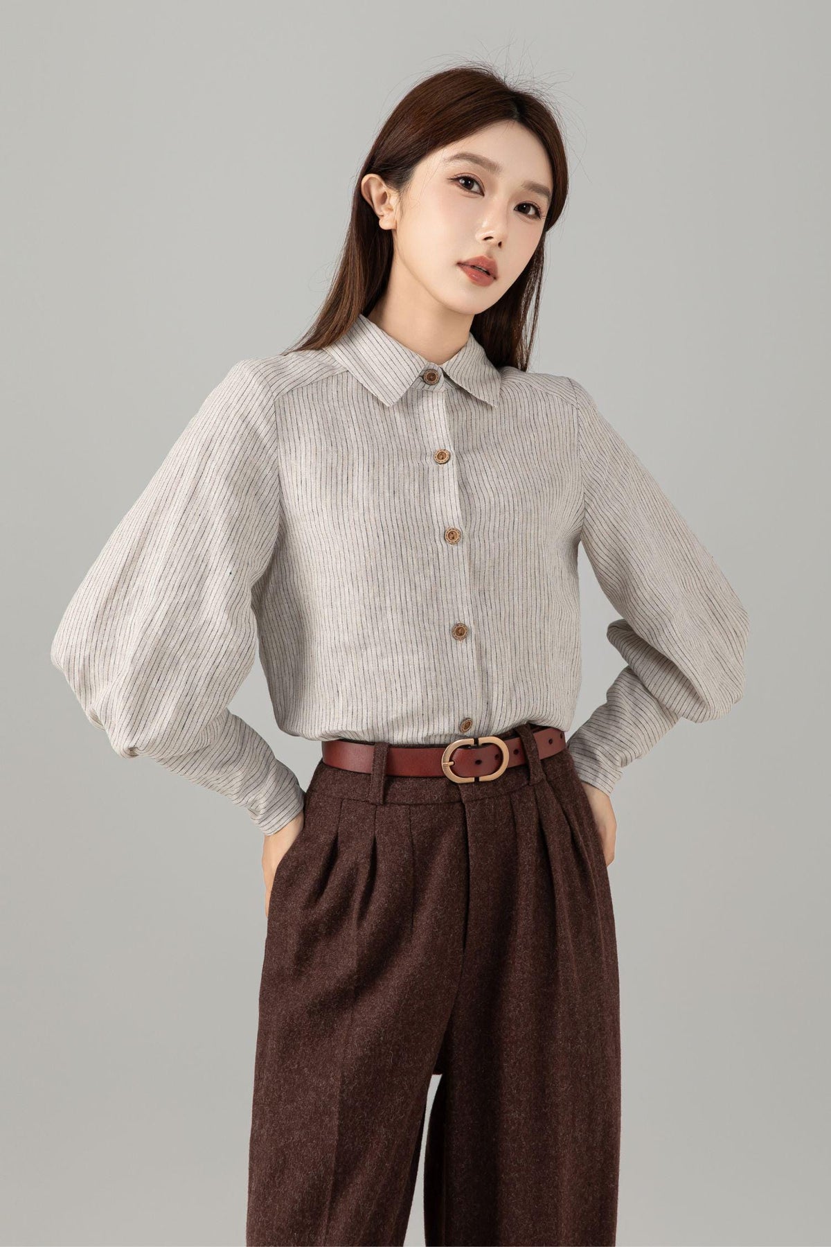 Orla Striped Linen Button-Down Top — Arthur's Sportswear