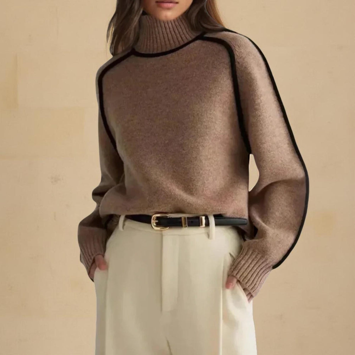 Kiki Beige Wool Sweater — view 3