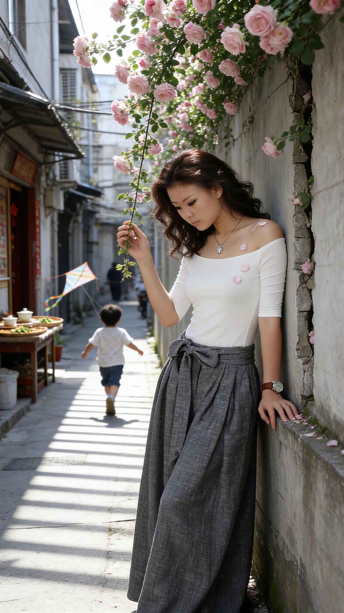 Hattie Gray Linen Wide-Leg Pants — view 2