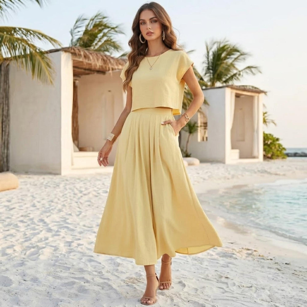 Wren Ivory Linen Two-Piece Set — view 3