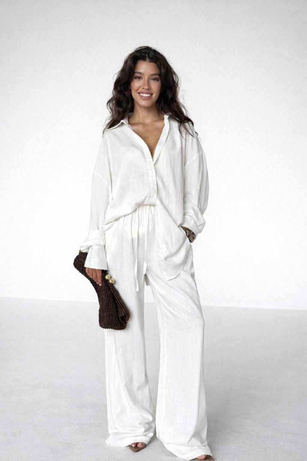 Dahlia Yellow Linen Oversized Two-Piece Set — view 3