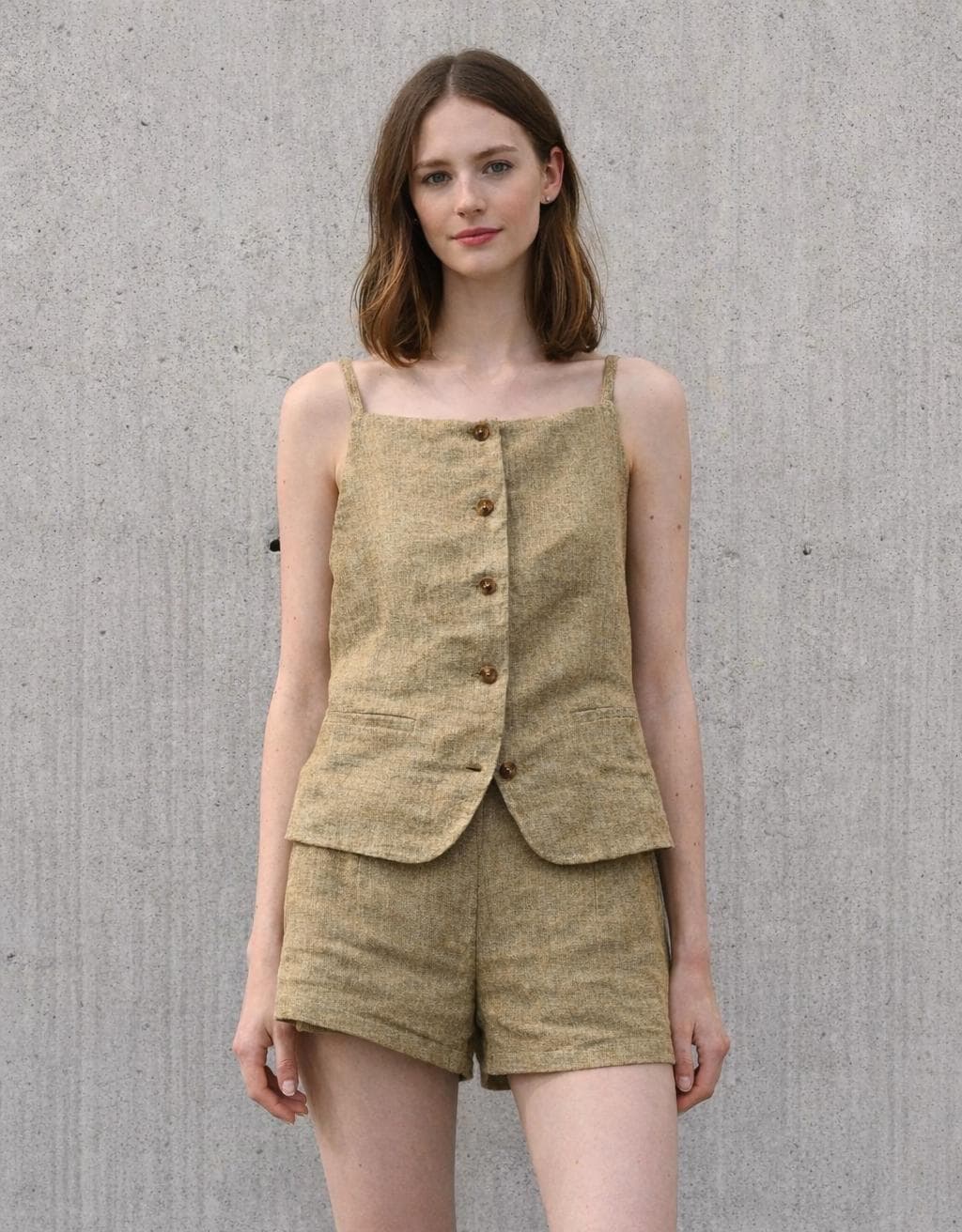Sage Khaki Linen Shorts Set — Arthur's Sportswear