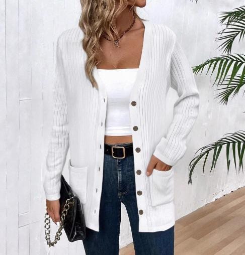Winnie Gray Knit Cardigan — view 4
