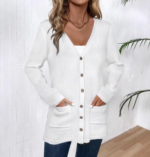 Winnie Gray Knit Cardigan — view 5