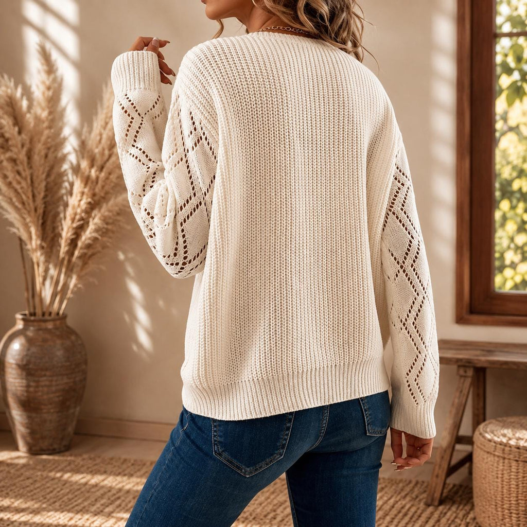 Joy Beige Knit Sweater — view 6