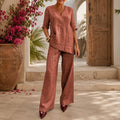 Elsie Brown Linen Tunic Two-Piece Set — Arthur's Sportswear