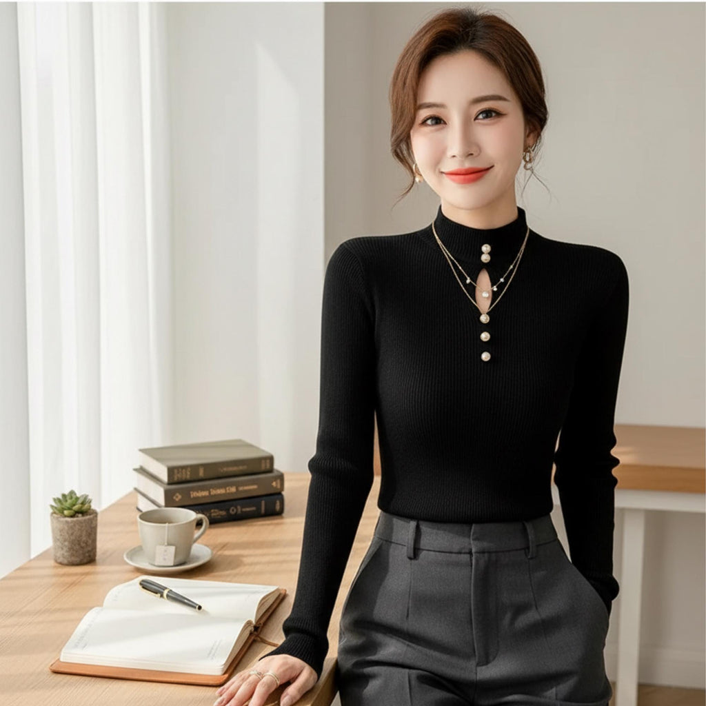 Cleo Ivory Knit Sweater — view 3