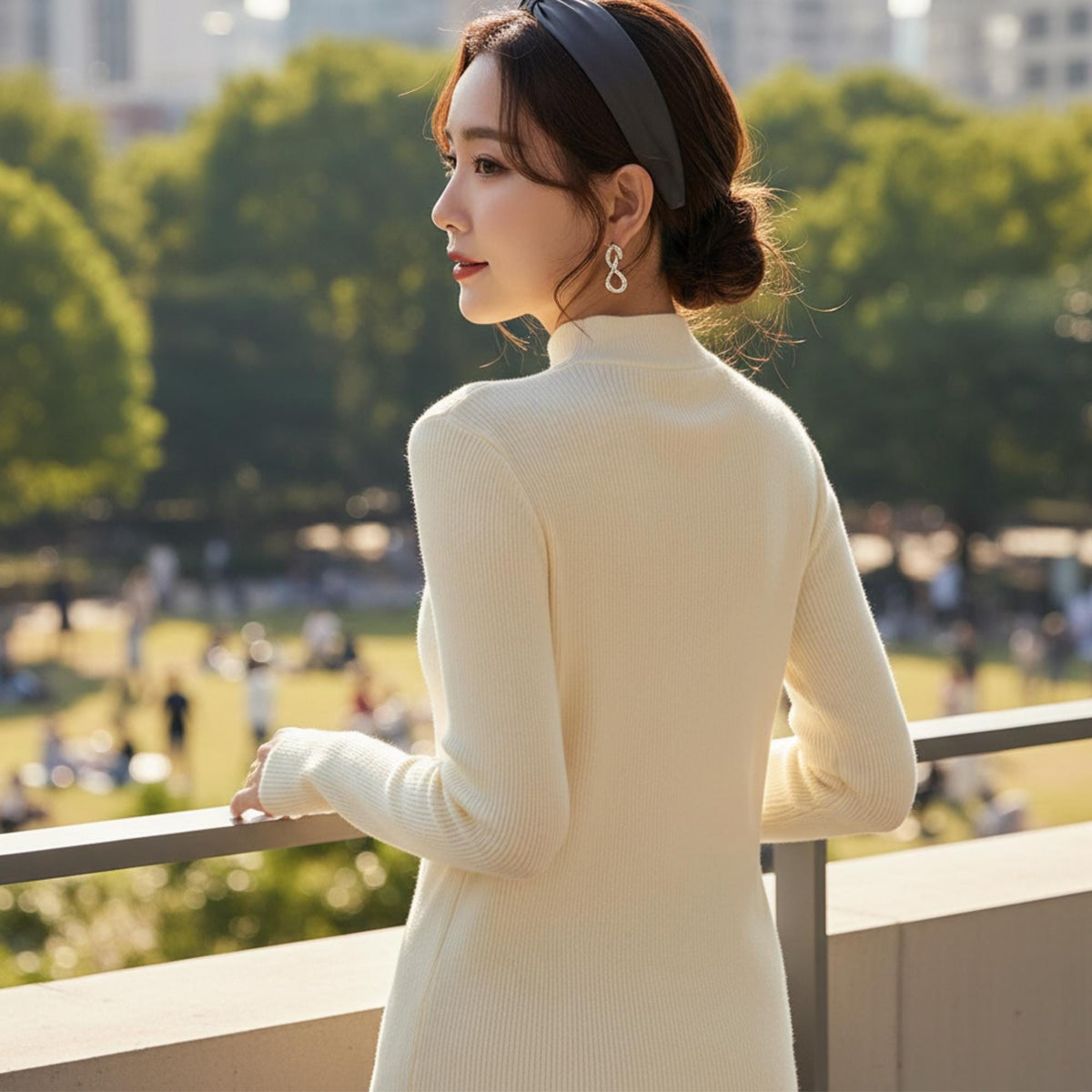 Cleo Ivory Knit Sweater — view 6