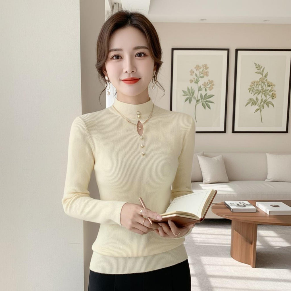 Cleo Ivory Knit Sweater — view 5