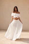 Halle White Ruffle Two-Piece Set — Arthur's Sportswear