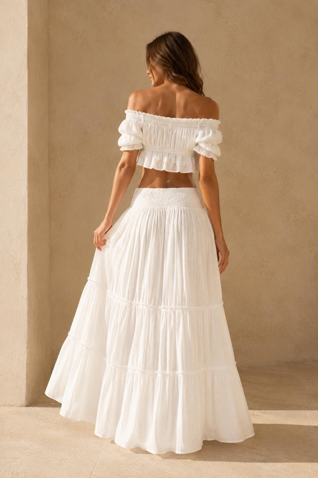 Halle White Ruffle Two-Piece Set — view 3