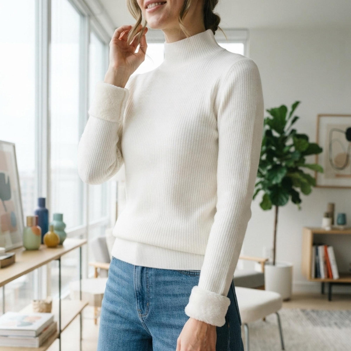 Pearl Black Knit Sweater — view 3